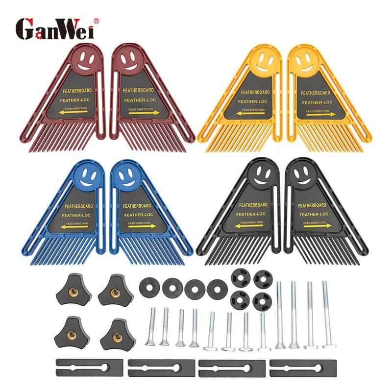 Tableros de plumas dobles ajustables, herramienta de carpintería para Sierra de mesa, sierra de cinta, enrutador de valla, mesa y valla de Sierra de mesa, 2 uds.