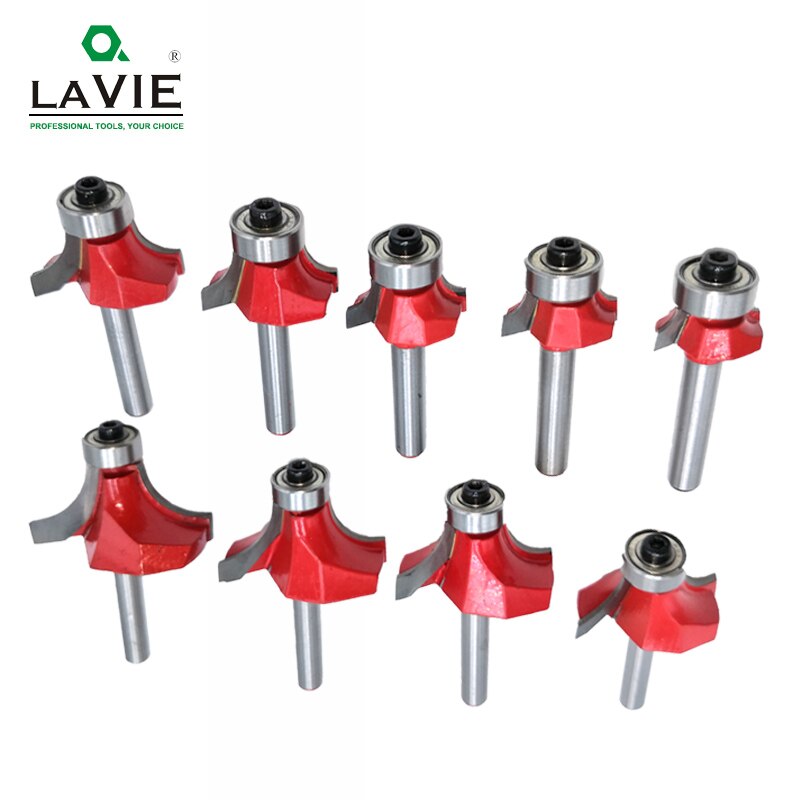 6mm 1/4" Shank Corner Round Over Router Bit with Bearing Cleaning Flush Milling Cutter