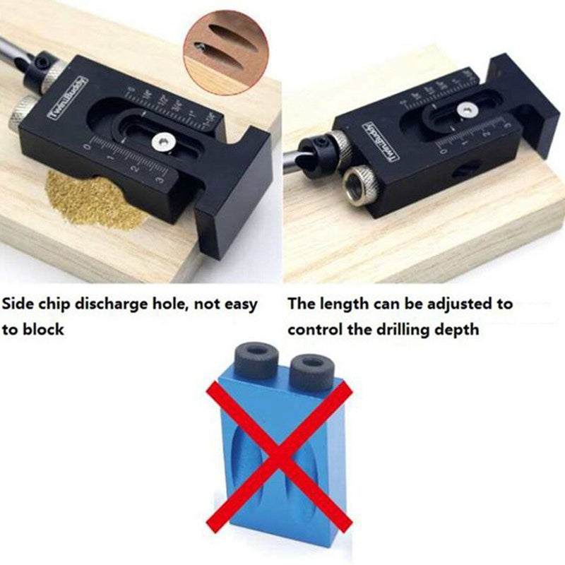 Drill Guide Positioning Auxiliary Tool 6/8/9.5mm Pocket Hole Jig Kit Woodwoorking Tool Hole Puncher Locator Woodworking