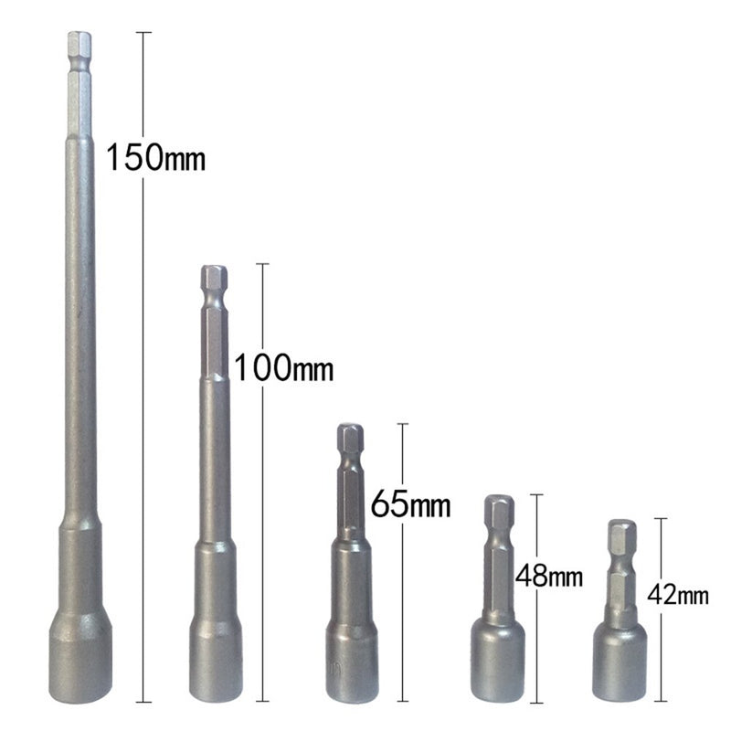 6mm-12mm Hexagonal Handle Conversion Magnetic Socket Wrench Electric Nut Driver Accessories Drill Bits Woodworking Tools