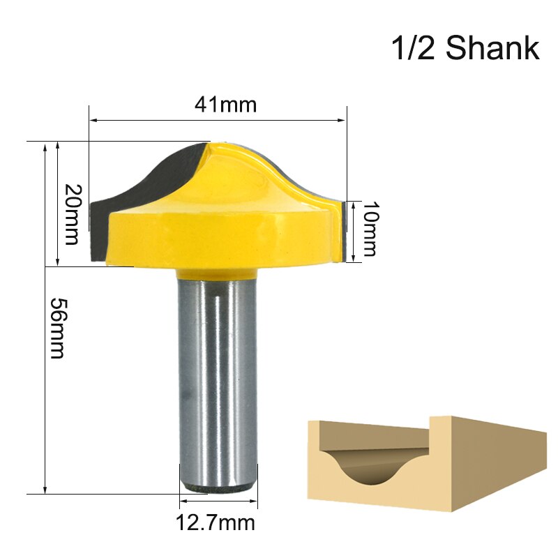 1pc 12MM 1/2 inch Shank Schaft 1-5/8" Ogee Nut Milling Cutter Carving Router Bits for Wood Tool Woodworking