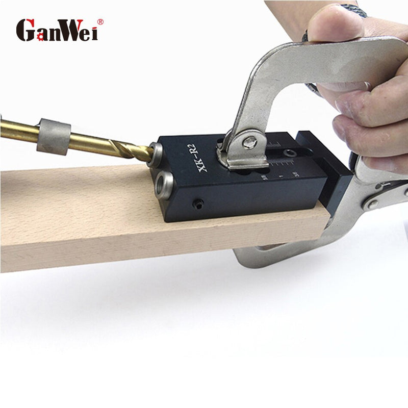 Perforadora de bolsillo con orificio oblicuo para carpintería, accesorio de riel guía, aleación de aluminio, herramienta auxiliar de perforación de 15 grados