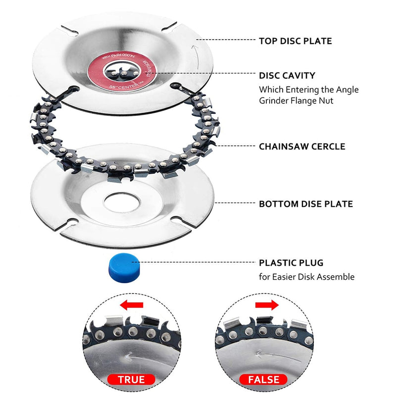 4 Pieces Angle Grinder Wood Carving Disc Shaping Disc 12 Teeth Wood Shaping Disc for Wood Cutting Shaping Polishing