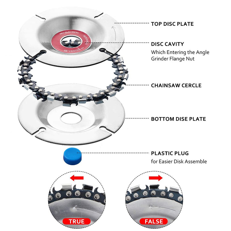 4 Pieces Angle Grinder Wood Carving Disc Shaping Disc 12 Teeth Wood Shaping Disc for Wood Cutting Shaping Polishing