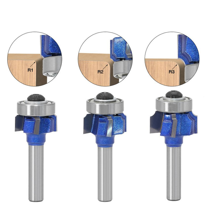 6mm 1/4 8 Shank Z4 Corner Round Router Bit R1 R2 R3 Trim Edging Woodworking Mill Classical Cutter Bit for Wood 051-Z4