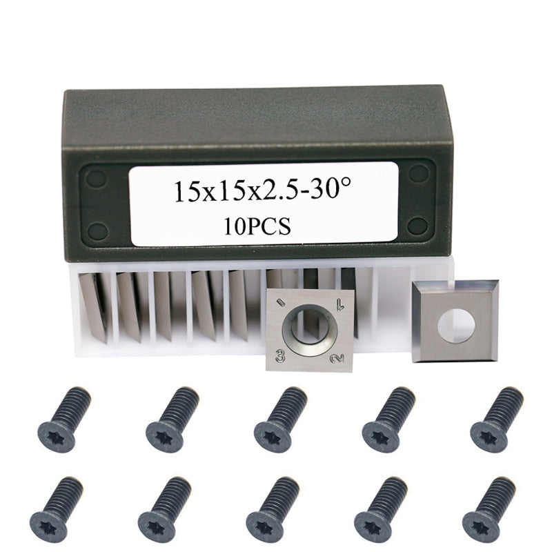 15mm Square Tungsten Carbide Cutter Inserts for Woodworking Spiral Hel