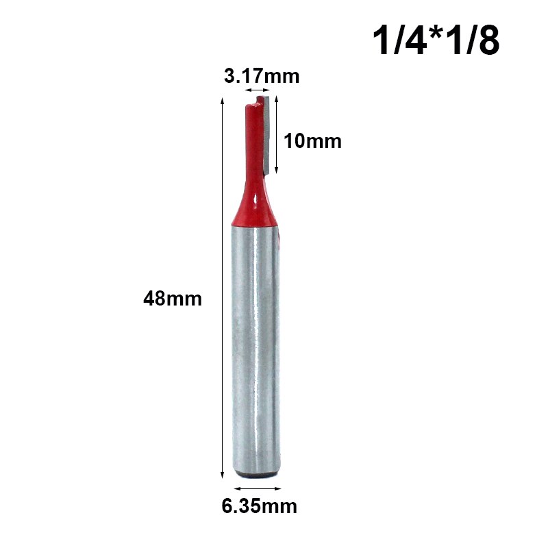 7pcs 1/4 Inch 6.35mm Shank Single Double Blade Straight Bit Router Bit Milling Cutting