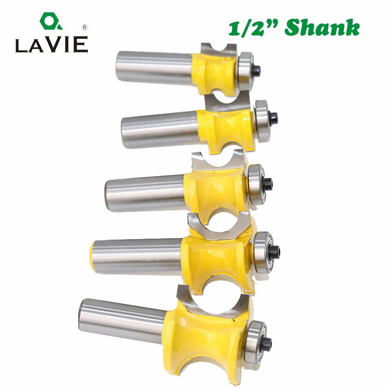 1 PC 12mm 1/2 Shank Bullnose Half Round Bit Endmill Router Bits Wood 2 Flute Bearing Woodworking Tool