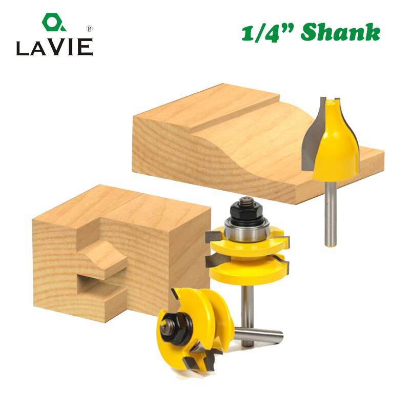 3pcs 1/4" Shank Door Rail & Stile Router Bits Set Vertical Raised Panel Bit Ogee Woodworking Tenon Milling Cutter Wood