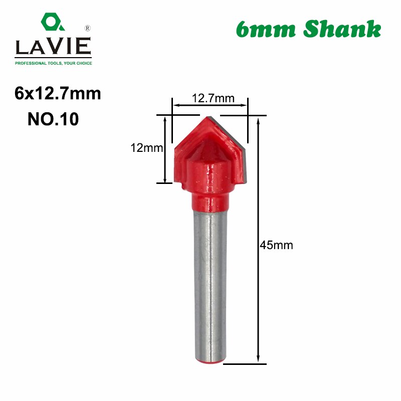 6mm Shank Router Bit Straight T Bit V Flush Trimming Cleaning Round Corner Cove Box Bits Milling Cutter for Wood MC06010