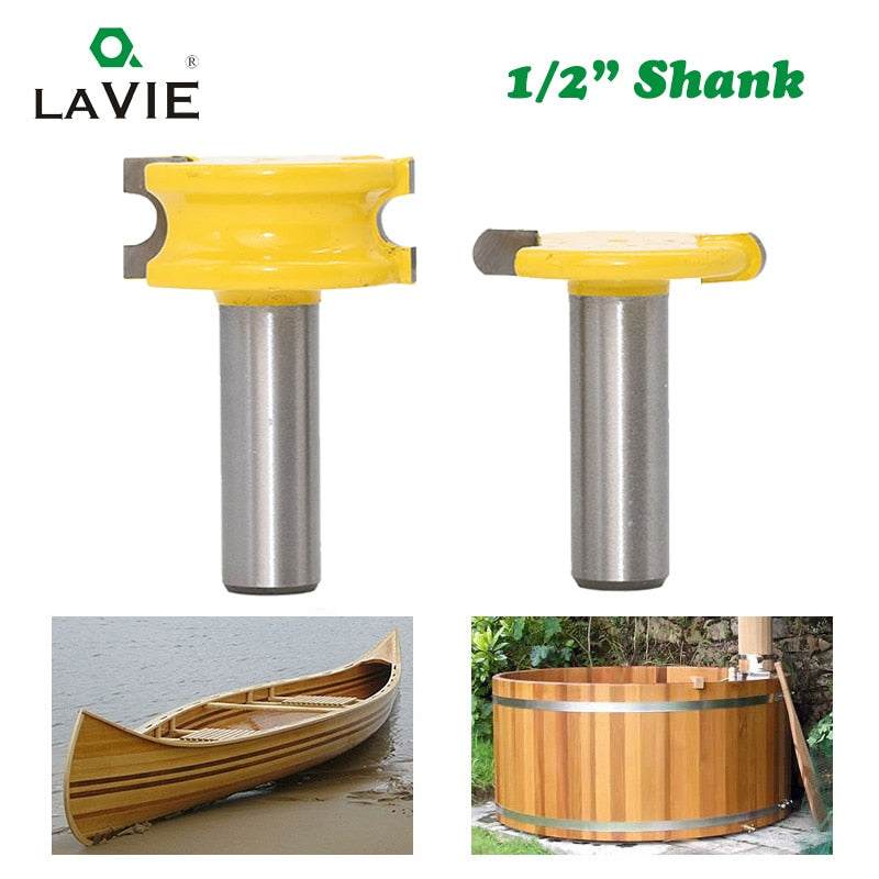 2 pcs 12mm 1/2" Shank Canoe Flute and Bead Router Bit Set Tungsten Cobalt Alloy for Wood Cutter Milling Cutter bits