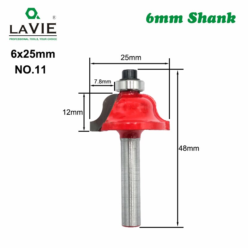 6mm Shank Router Bit Straight T Bit V Flush Trimming Cleaning Round Corner Cove Box Bits Milling Cutter for Wood MC06010