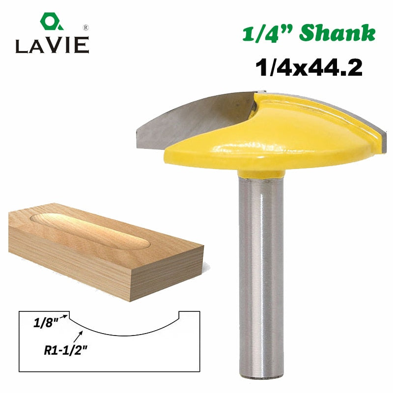 1PC 1/4" 6.35mm Shank Small Bowl Flat Bottom Knife Milling Cutter 1-3/4" Wide Door Knife