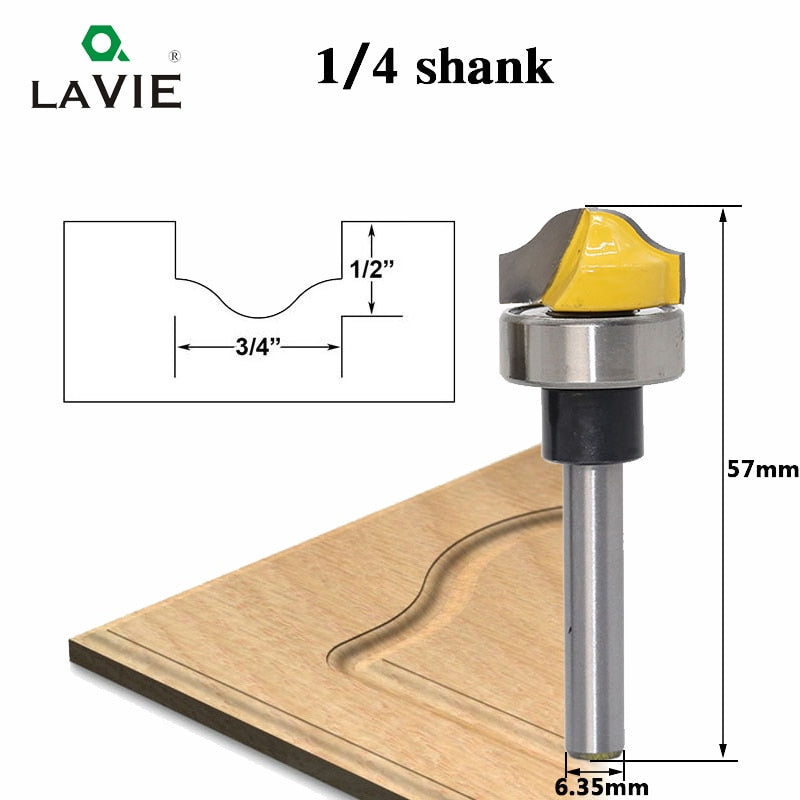 1pc 6 1/4 8mm 1/2" Faux Panel Ogee Router Bit Arc-shaped Riving Bit Tungsten Carbide Woodworking Milling Cutter for Wood MC01016