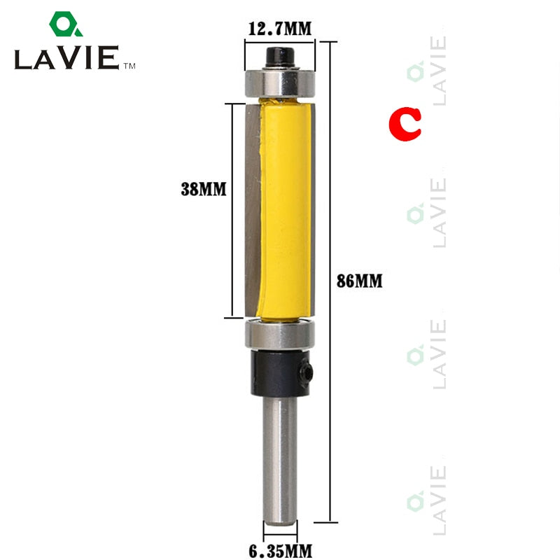 1pcs 1/4 6.35mm Double Bearing Straight Trim Router Bit Trimming Knife