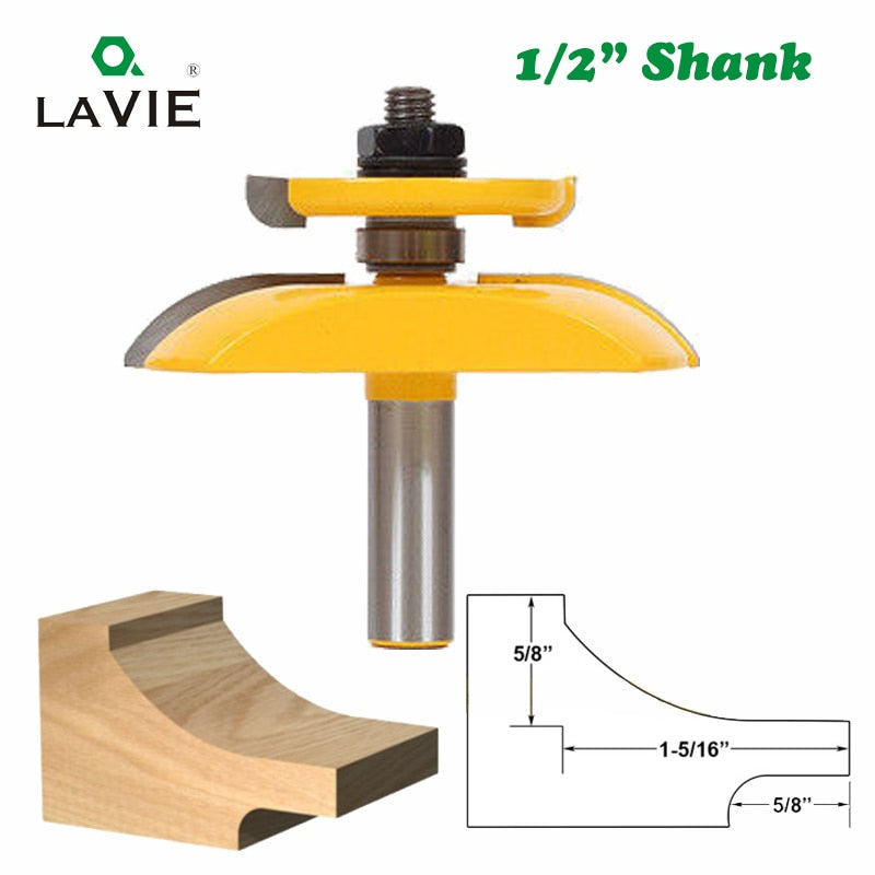 Broca enrutadora de Panel elevado con vástago de 12mm, 1/2, con cortador trasero, broca de espiga 3-1/4, fresa para carpintería, 1 ud.