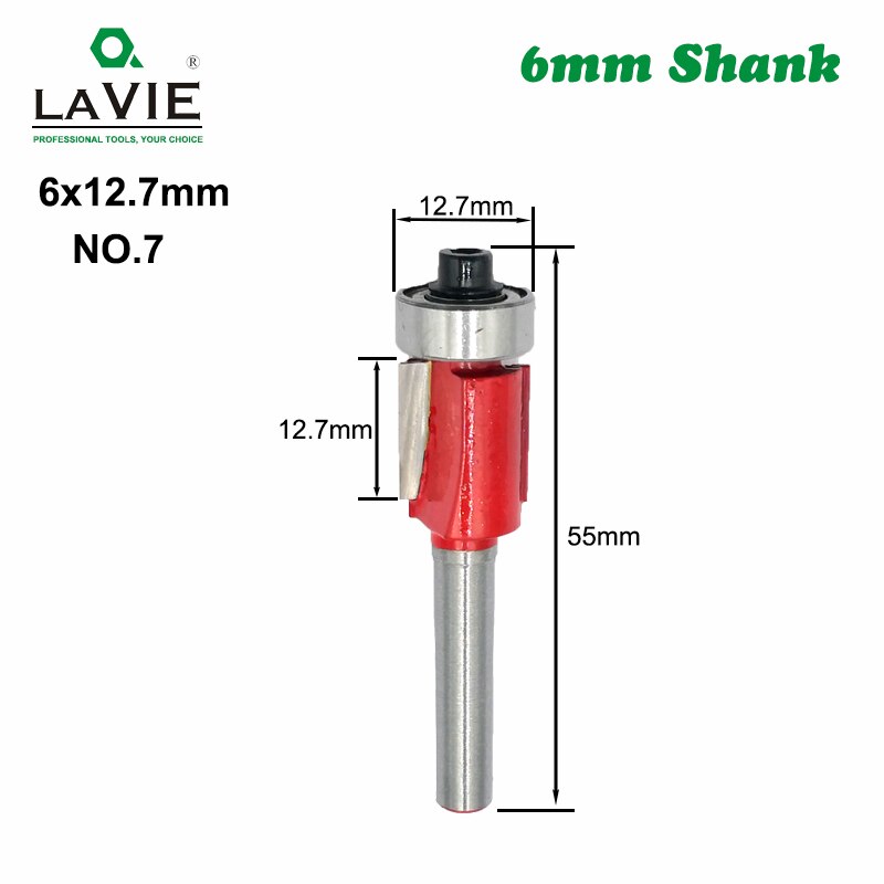 6mm Shank Router Bit Straight T Bit V Flush Trimming Cleaning Round Corner Cove Box Bits Milling Cutter for Wood MC06010