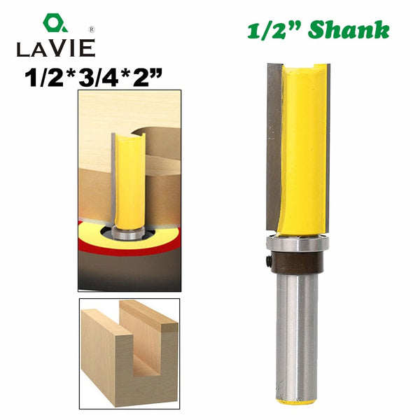 1PC 12MM 1/2 Flush Trim 2" Milling Cutter Tungsten Cobalt Alloy Trimming Knife Template Router Bit Woodworking Tools