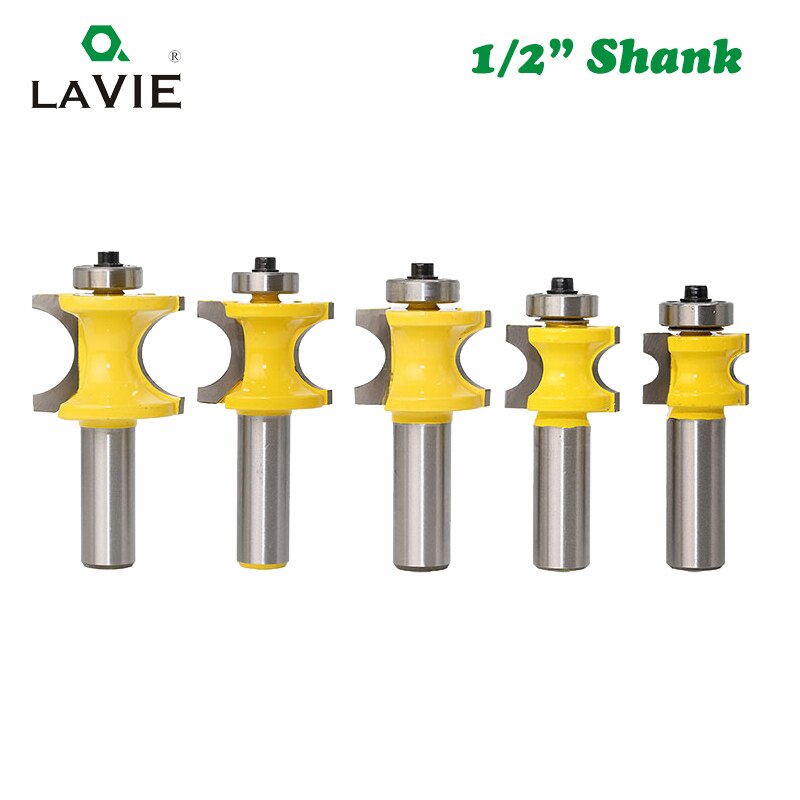 1 PC 12mm 1/2 Shank Bullnose Half Round Bit Endmill Router Bits Wood 2 Flute Bearing Woodworking Tool