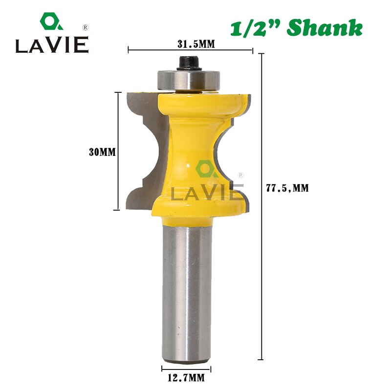 1PC 12MM 1/2" Concave Radius Milling Cutters Convex Column Line Molding Router Bit Cutter