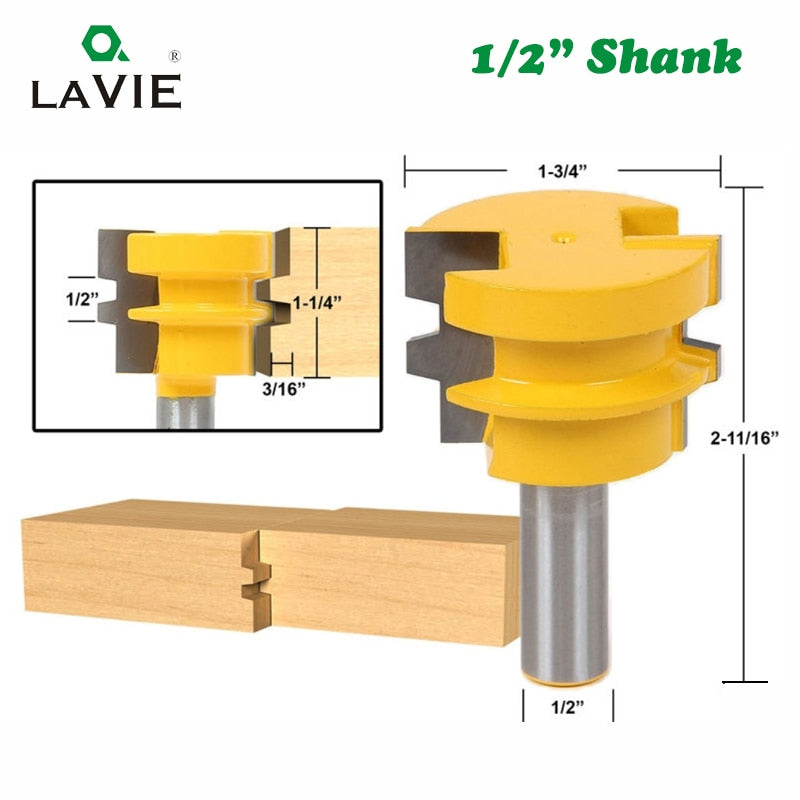 Broca enrutadora de juntas de pegamento, vástago de 12mm, 12,7mm, 1/2 pulgadas, fresa de espiga para cincel de carpintería Reversible para madera, 1 ud.