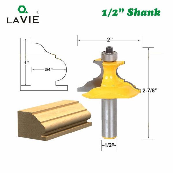 1pc 12mm 1/2" Shank Beading Router Bit Pedestal Base & Small Furniture Molding Bit Line for Woodworking Tool