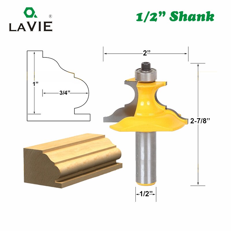 1 pieza 12mm 1/2 "vástago enrutador de cuentas Base de Pedestal y línea de brocas de moldeado de muebles pequeños para herramienta de carpintería