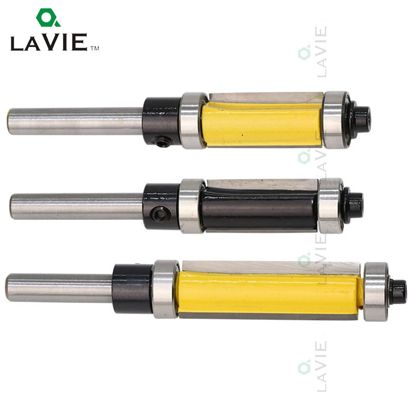 1pcs 1/4 6.35mm Double Bearing Straight Trim Router Bit Trimming Knife