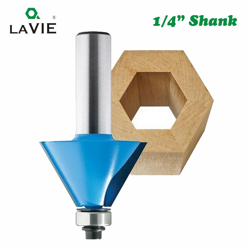 1pc 1/4" Shank 15 Degree 22.5 Degree Chamfer Bevel Edging Router Bit Milling Cutter