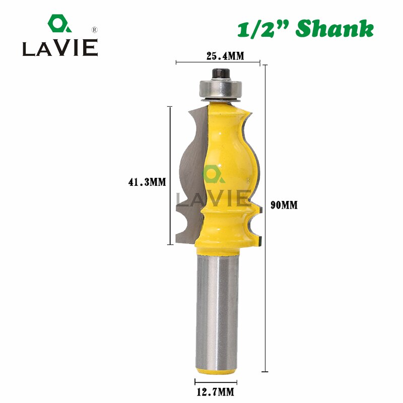 Cortador de cara de línea de broca enrutadora de moldeado de vástago de 12mm y 1/2 pulgadas para fresas arquitectónicas de madera herramienta de carpintería de carburo