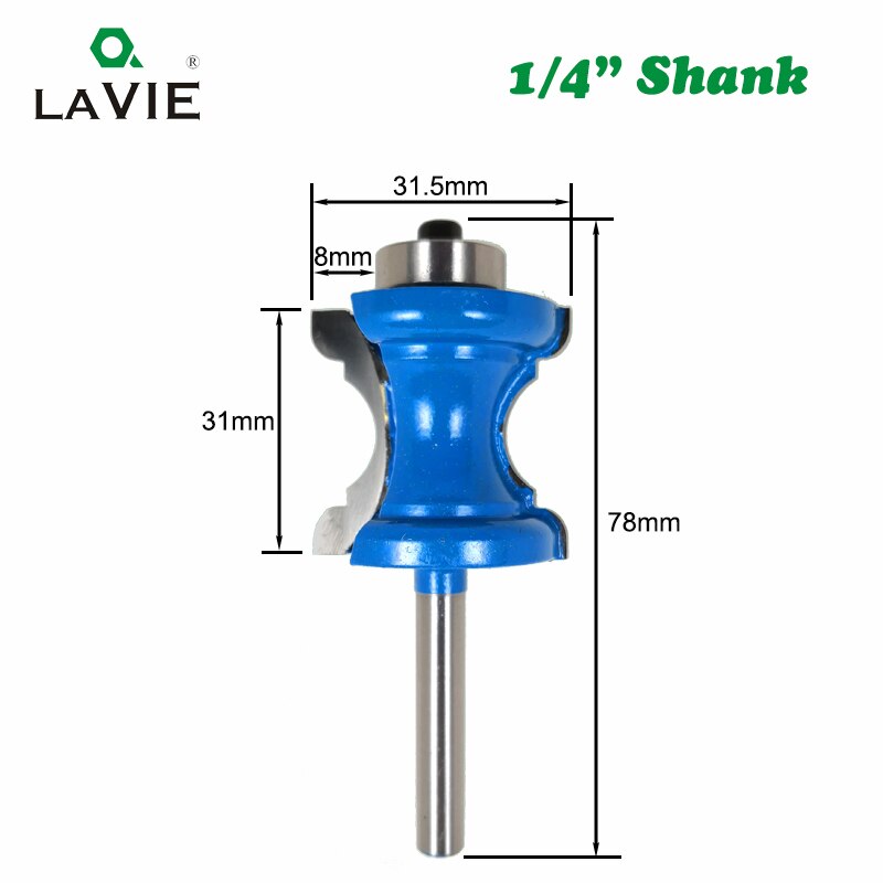 1PC 1/4 Concave Radius Milling Cutters Convex Column Line knife Molding Router Bit Milling Cutter