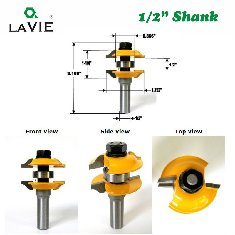 2pcs 12mm 1/2" Shank Entry & Interior Door Ogee Router Bit Matched MIlling Cutter Set for Wood Woodworking Machine