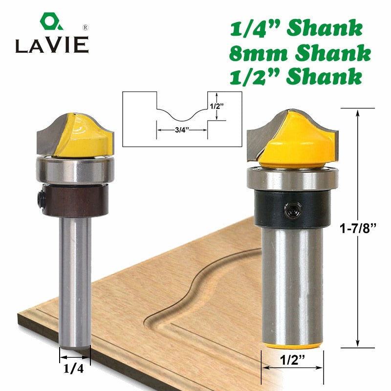 1 pieza 6 1/4 8mm 1/2 "broca enrutadora Ogee de Panel falso broca remachadora en forma de arco fresa de carpintería de carburo de tungsteno para madera MC01016