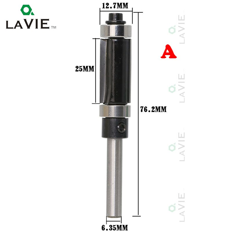 1pcs 1/4 6.35mm Double Bearing Straight Trim Router Bit Trimming Knife