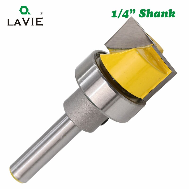 1pc 1/4 Shank STR. Bit with Bottom Tip with Bearing Square Groove Profile Carving Router Bit Door Wood Panel Cutter Knife