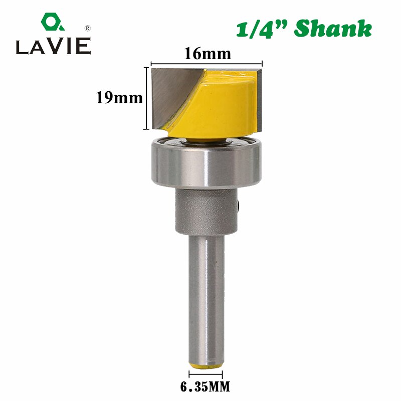 1pc 1/4 Shank STR. Bit with Bottom Tip with Bearing Square Groove Profile Carving Router Bit Door Wood Panel Cutter Knife