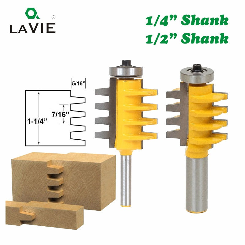 12mm 1/2 "1/4" vástago junta de dedo pegamento enrutador broca fresa mortaja cuchillo de espiga cono cortadores de madera herramientas