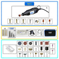 Juego de Herramientas rotativas Dremel de 230V y 130W, Mini taladro eléctrico, Kit de molienda con accesorios, herramientas eléctricas para proyectos artesanales