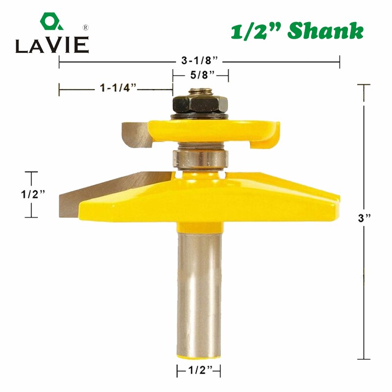 1 pieza 12mm 1/2 "vástago 15 grados chaflán Panel elevado Ogee Router Bit Backcutter 3-1/2" diámetro cortador de espiga para carpintería