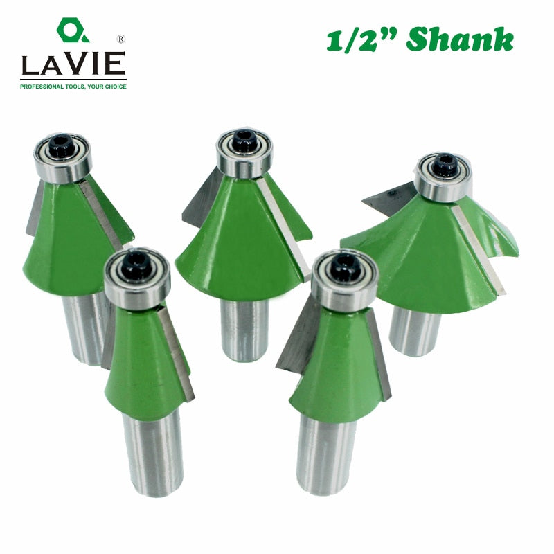 5pcs 12MM 1/2" Shank Chamfer Router Bit 11.25 15 22.5 30 45 Degree Milling Cutter for Wood Machine