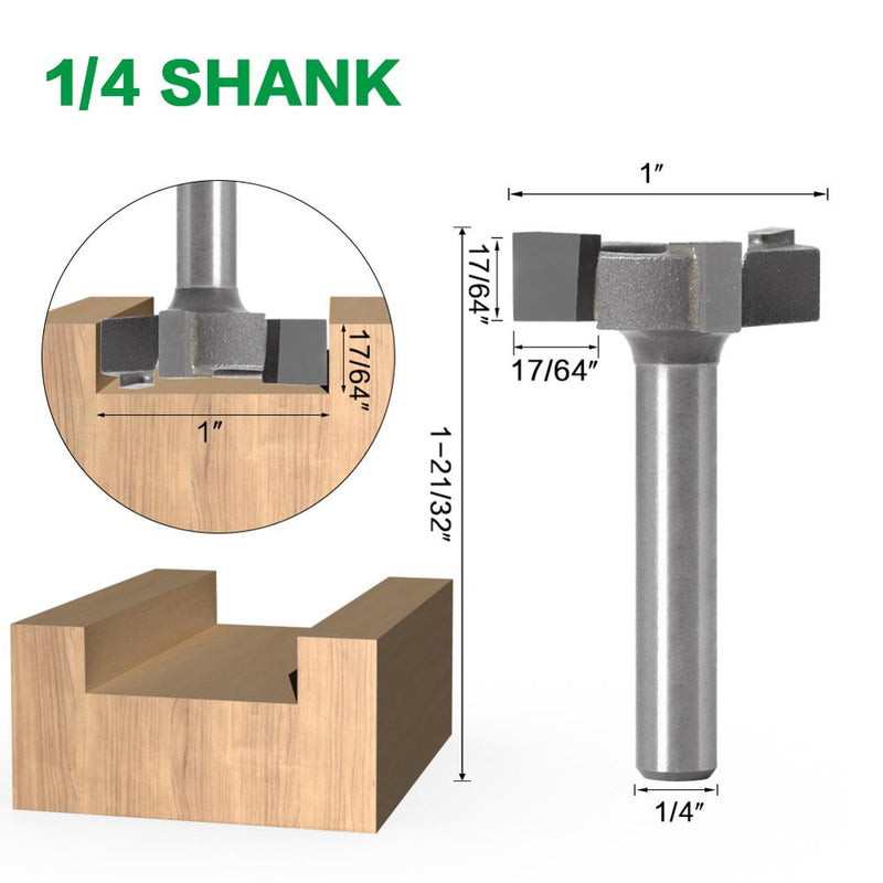 6mm Shank 1/4 shank 3 teeth T-Slot Router Bit Milling Straight Edge Slotting Milling Cutter Cutting Handle