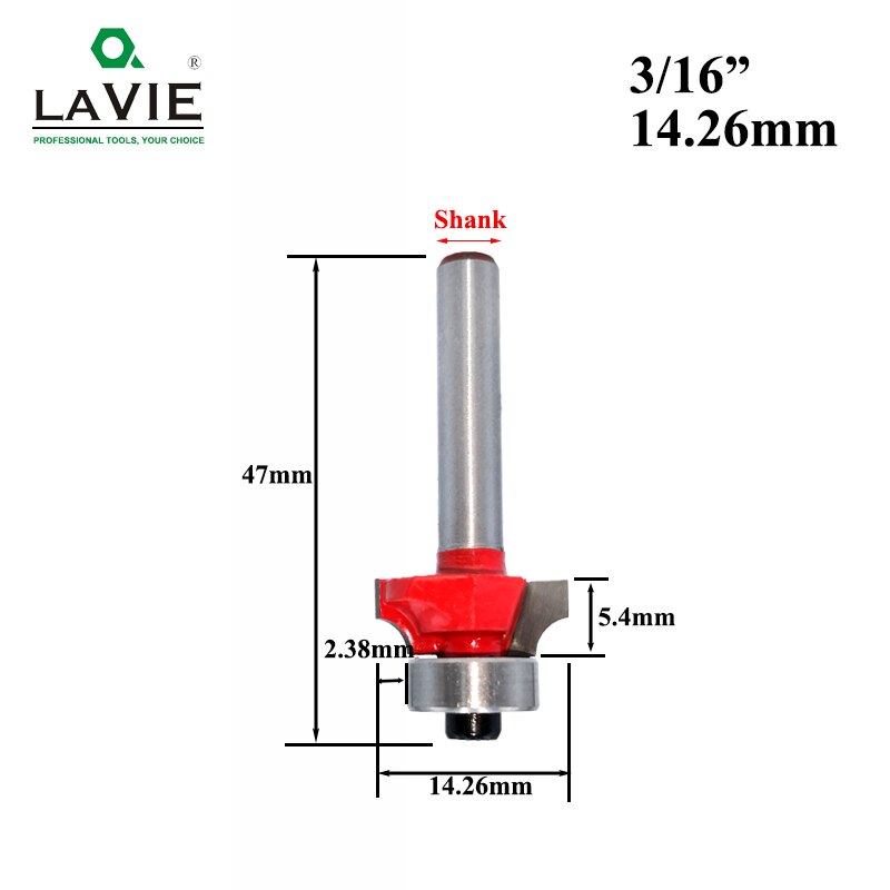 6mm 1/4 Shank Small Corner Round Router Bit for Wood Edging Woodworking Mill Classical Cutter Bit for  MC01035
