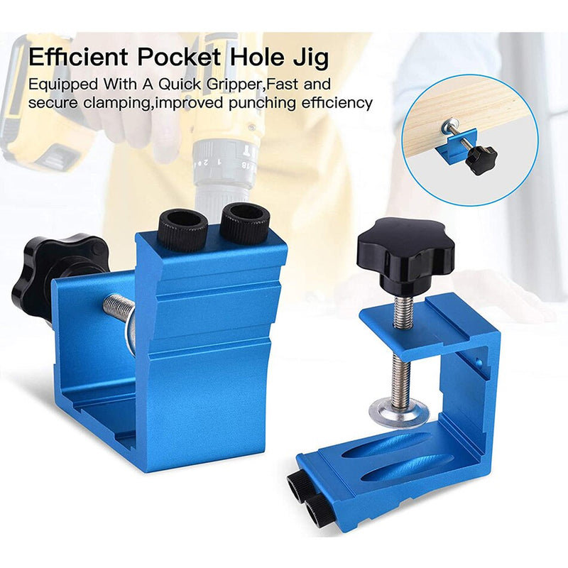 Pocket Hole Jig Drill Guide Kit Inclined Hole Drilling Fixture Woodworking Adjustable Borehole locator Tool Carpentry Set
