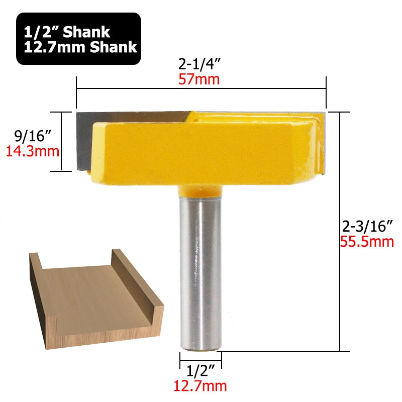 12mm 8mm Shank 1/2 Bottom Cleaning Router Bit Straight Bit Clean Milling Cutter for Wood Woodworking Bits Cutting