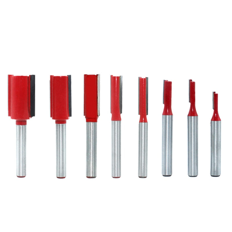 7pcs 1/4 Inch 6.35mm Shank Single Double Blade Straight Bit Router Bit Milling Cutting