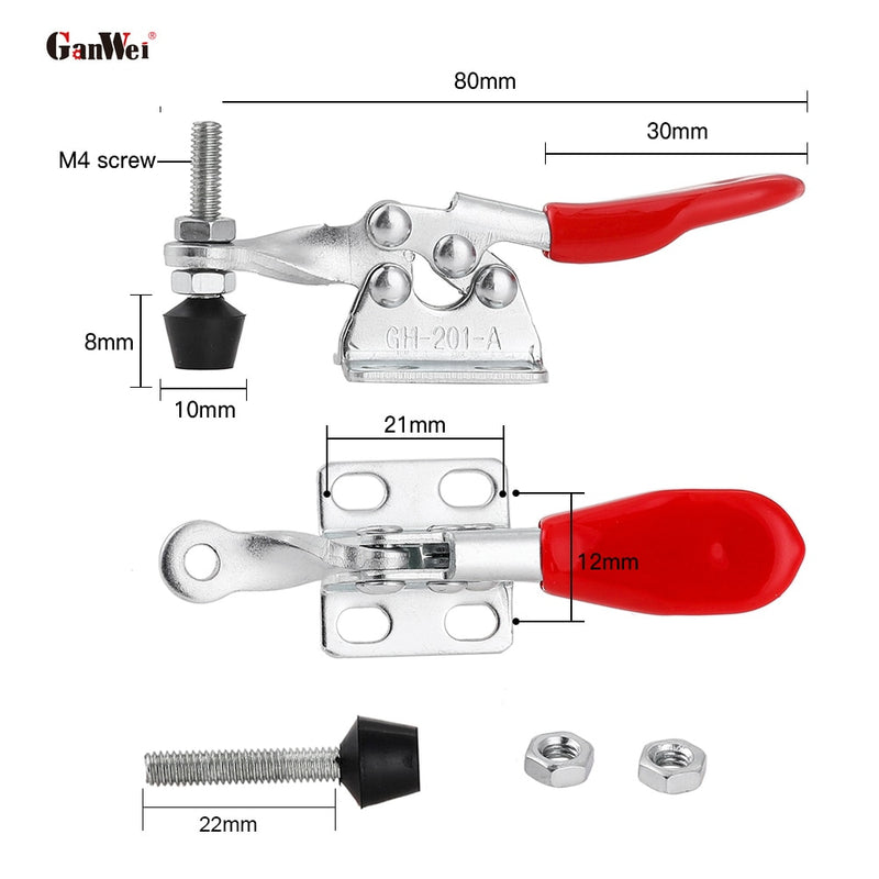 8pcs Quick-Release Toggle Clamps Set Horizontal Toggle Clamp Carpentry Hand Tools Woodworking Fix Clip Tool