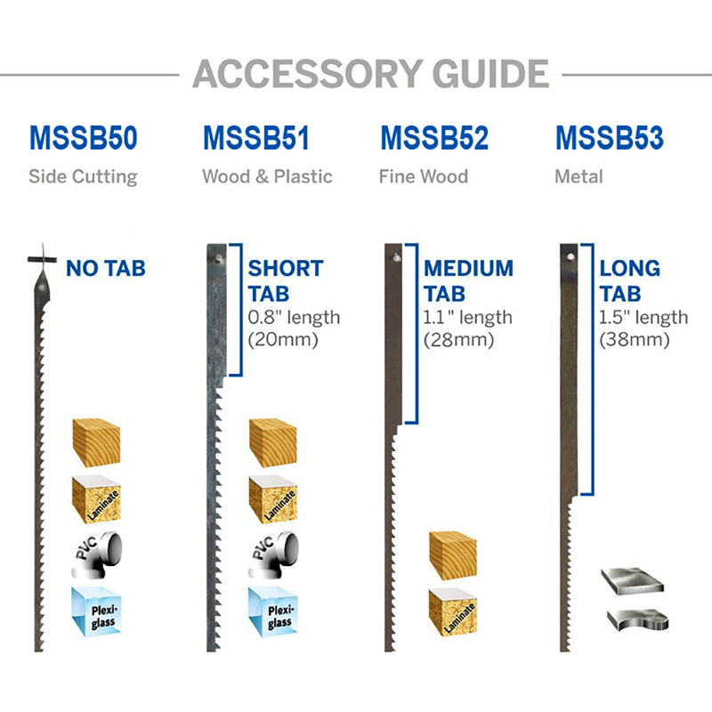 4-Inch Scroll Saw Blade for Dremel Moto-Saw MSSB50 Side Cutting - 12 Pack