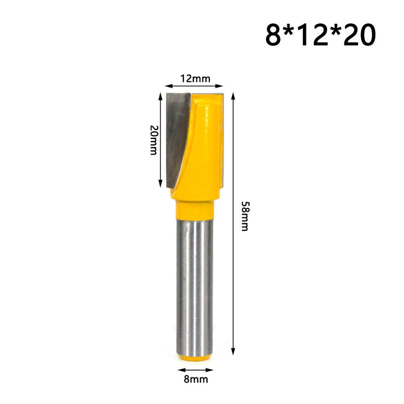 Broca de limpieza de madera con vástago inferior de 8mm, broca para ranuradora recta, fresa limpia, brocas para carpintería, máquina eléctrica MC02032