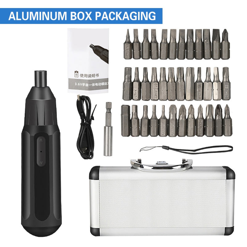 3.6V Electric Screwdriver Multifunctional Rechargeable Lithium Battery Mini Electric Screwdriver 40pcs Set Power Tool