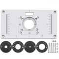 Aluminum Router Table Insert Plate Trimming Machine Flip Board for Woodworking Engraving Machine Benches with Ring